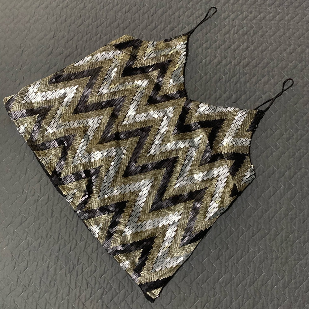 ASTR Sequin Chevron Print Tank